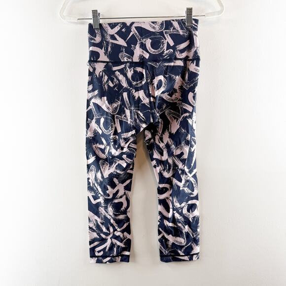 Lululemon Wunder Under Crop Luxtreme 21" Graffiti Pop Antoinette True Navy 6 - Picture 10 of 11